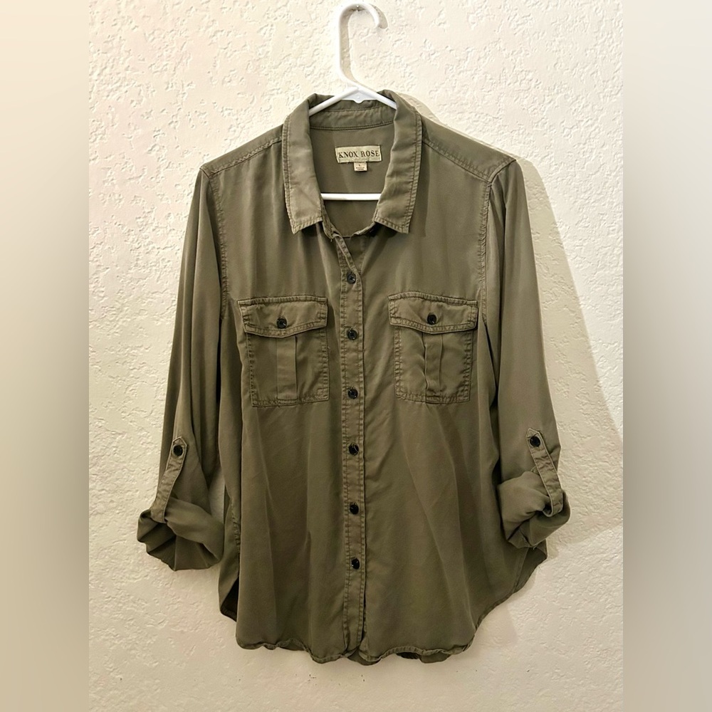 Knox Rose Olive Button Down Shirt